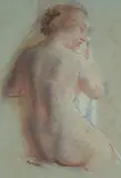 Arthur Murch, Nude with Towel, Pastel