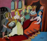 Vincent Brown, John the Baptist and Herodias, 1940, Oil on Board