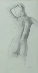 Les Graham, Nude Study, Pencil