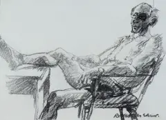 Roderick Malcolm Shaw, Sketch of David Martin, Charcoal