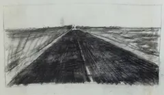 Roderick Malcolm Shaw, Mirage on the Road to Adelaide Study, c.1970, Charcoal