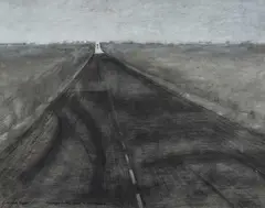 Roderick Malcolm Shaw, Mirage on the Road to Adelaide, 1970, Charcoal