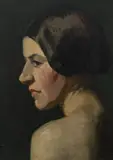 George Bell, Portrait of Young Lady, Oil on Canvas on Board