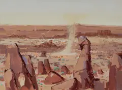 Clifton Pugh, Duststorm in the Outback, 1967, Mixed Media on Paper