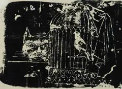 The Cat and the Canary by Elaine Haxton, 1960, S/Print with White Highlights, sold Jul 2024