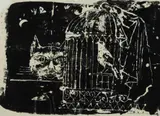 Elaine Haxton, The Cat and the Canary, 1960, S/Print with White Highlights
