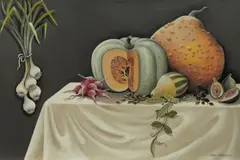 Mary Pinnock, Nanna's Pumpkins, Acrylic on Canvas