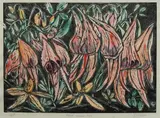 Salvatore Zofrea, Sturt Desert Pea, Hand Coloured Linocut A/P