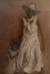 Tony Costa, Aboriginal Mother and Child, Oil on Canvas on Board