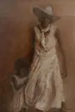 Tony Costa, Aboriginal Mother and Child, Oil on Canvas on Board