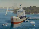Ronald Steuart, Pyrmont Power Station, 1980, Oil on Ply