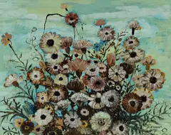 Pixie O'Harris, Wild Daisies, Oil on Board