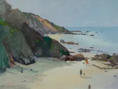 John Maudson, Port Macquarie Beach, Oil on Canvas on Board