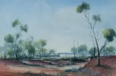 Eric John Minchin, Wia Wera Woolshed, 1981, W/Clr & Gouache