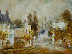 Wilmotte Williams, Falling Leaves, Paddington, Oil on Canvas Board