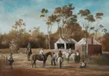 Stewart McKenzie Cullen, The Riding Party, 1973, Oil on Canvas on Board