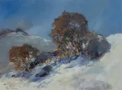 Allan Hansen, Alpine Hillside, Oil on Canvas on Board