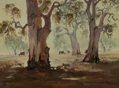 The Three Old Gums by Robert Wilson, 1972, Oil on Board, sold Jul 2024