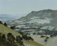 Signs of Summer, Kangaroo Valley by Robert Wilson, 1974, Oil on Canvas on Board, sold Jul 2024
