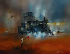 Robert David Pope, Steaming Up, 1978, Oil on Canvas