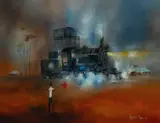 Robert David Pope, Steaming Up, 1978, Oil on Canvas