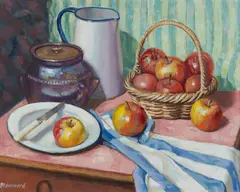 Brian Blanchard, Apples and Pots, Oil on Canvas on Board