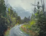 Allan Waite, The Long Road, Oil on Canvas on Board