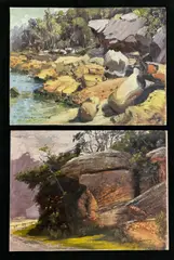 (2) by Allan Waite, 'Everard Ranges' (oil on canvas on board); & 'Aroona Valley' (oil on canvas board), offered Jul 2024