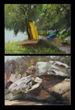 Allan Waite, (2), 'Chip Off the Old Block, Chowder Bay' (oil on canvas on board); & 'Tambourine Bay' (oil on board)