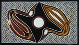 Bruce Mantu Wangurra, Gayntjurr (Bower Bird), 1990, Acrylic on Canvas