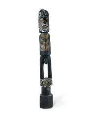 Man Figure by John Patrick Kelantmama, Natural Earth Pigments on Bark, sold Jul 2024