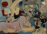 Guido Sgaravatti, Untitled (Figure Study), Oil on Canvas Paper