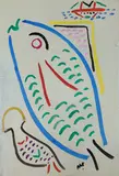 Malcolm de Chazal, Two Fish, Gouache