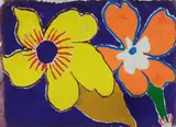 Malcolm de Chazal, Yellow and Orange Tropical Flowers, Gouache