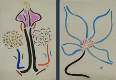 (2) by Malcolm de Chazal, Gouache (2), sold Jul 2024