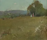 Sydney Long, Mother and Child in a Meadow