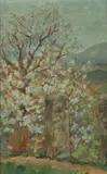 Rupert Bunny, French Landscape with Blossom Tree and Milestone