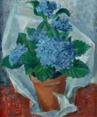 Margaret Olley, Hydrangeas, c.1958, Oil on Canvas on Ply