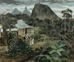 Glass House Mountains by Ray Crooke, c.1962, Oil on Board, sold May 2024