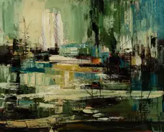 View of Sydney by Reinis Zusters, Oil on Board, sold May 2024