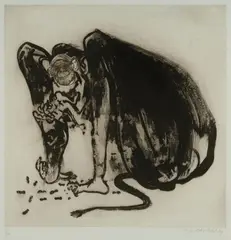 Baboon II by Brett Whiteley, 1977, Sugarlift Aquatint & Drypoint Etching 12/60, sold May 2024