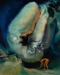 James Gleeson, Figure in Psychoscape, Oil on Board