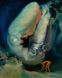 James Gleeson, Figure in Psychoscape, Oil on Board