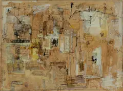 Heirogliph II by Yvonne Audette, 1961, Gouache, Ink & Collage, sold May 2024