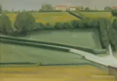Burgundy Landscape Series 2/3 by Peter Boggs, 2003, Oil on Paper on Board, sold May 2024