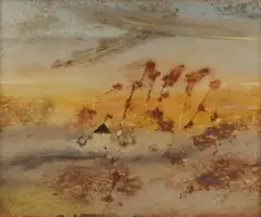 Robert Juniper, Desert Track, 1983, Oil on Linen