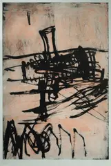 Aida Tomescu, Paroi III, 2006, Etching with Aquatint and 'Pink Blush' Hand Colouring