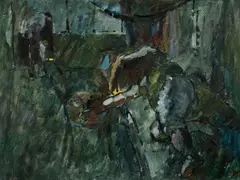 John Passmore, Woman on Bed, Oil on Board