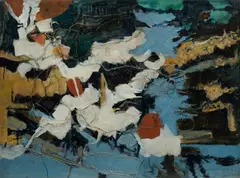 Carl Plate, Threaded Segments, 1965-67, Mixed Media on Board