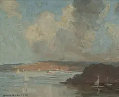 Harbour Study by James Ranalph Jackson, Oil on Canvas on Board, sold May 2024